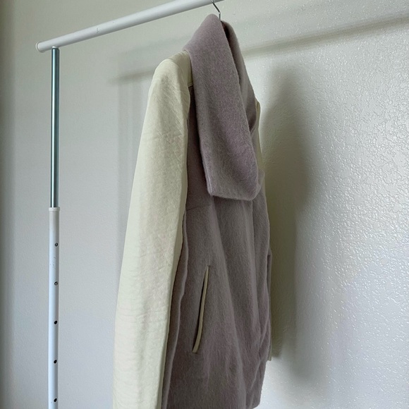 Cream leather & lavender cotton leaver jacket - Picture 6 of 13